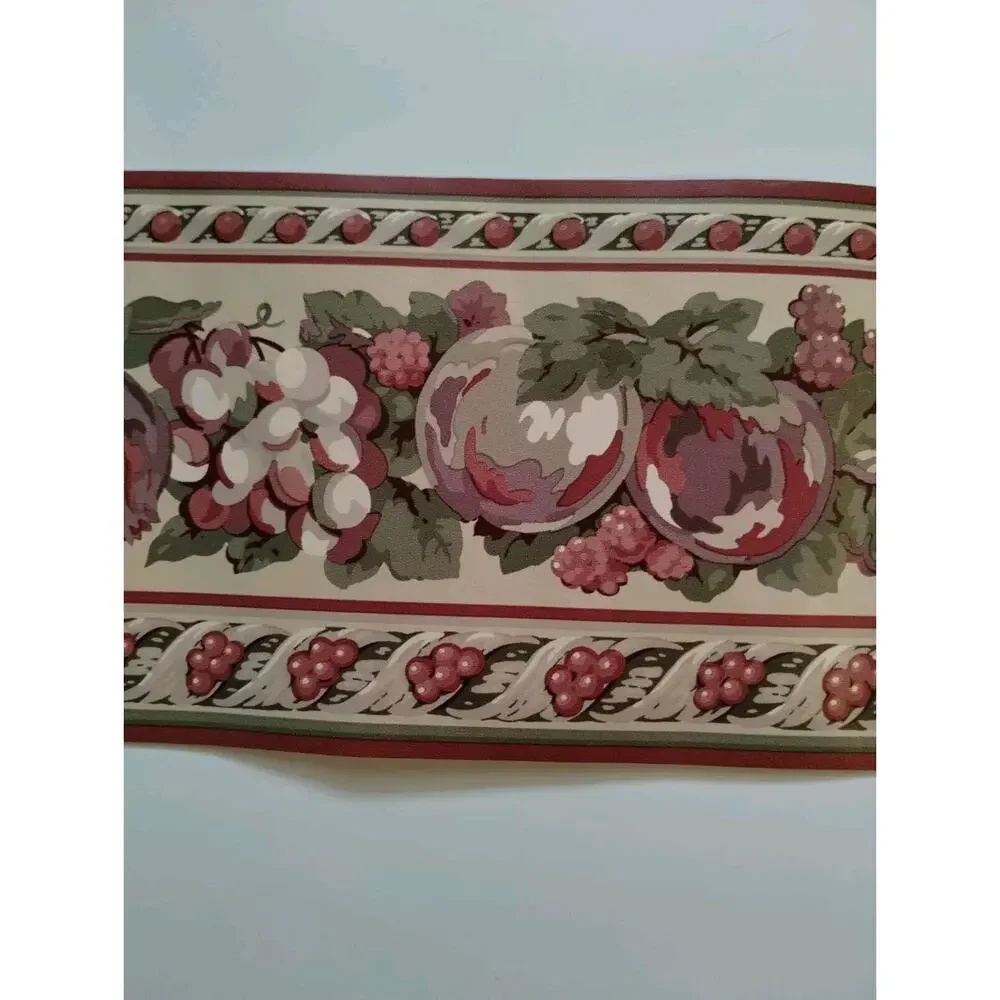 Rosedale Pre-pasted Decorative Wall Border - Fruit Pomegranate Grapes - 5 yds